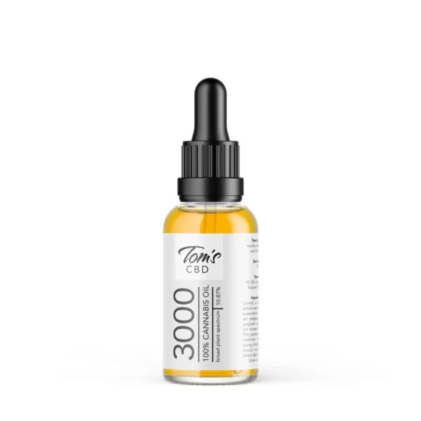 Tom’s Refined CBD Oil (30ml CBD Dropper) – 3000mg