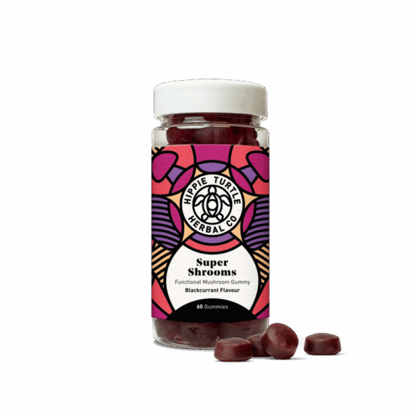 Super Shrooms Gummies | Blackcurrant Flavoured Functional Mushroom Blend with Ginseng