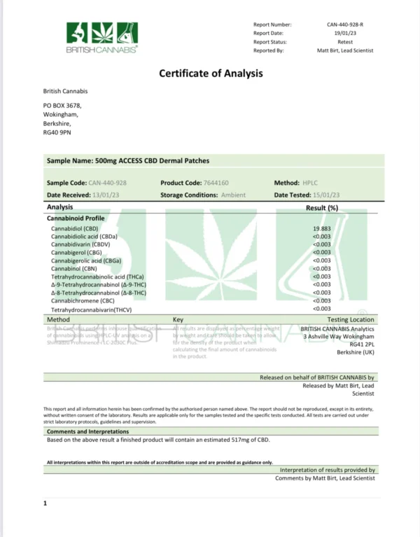 ACCESS CBD® CBD Patches (30 x 50mg) - 1500mg - Image 8