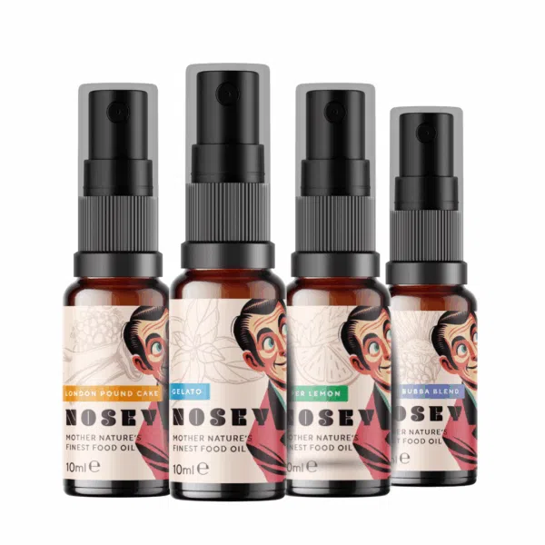 Nosey Herbal Flavour Food Oils - Multipack (4 x 10ml) Mixed Flavours, 100% MCT Coconut Oil, Health & Wellness