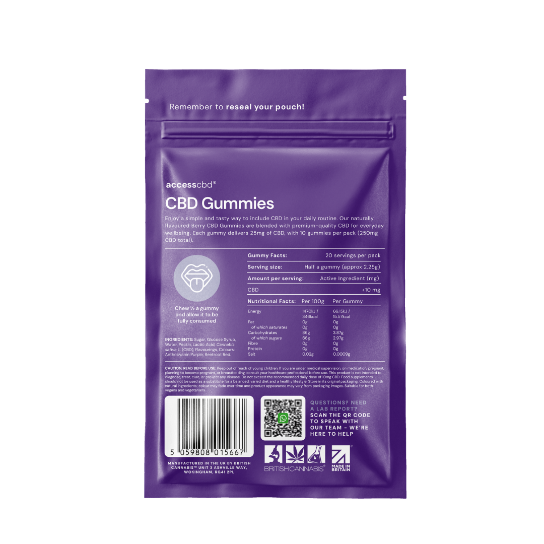 CBD Gummies UK Berry 750mg (30x25mg) - Image 3