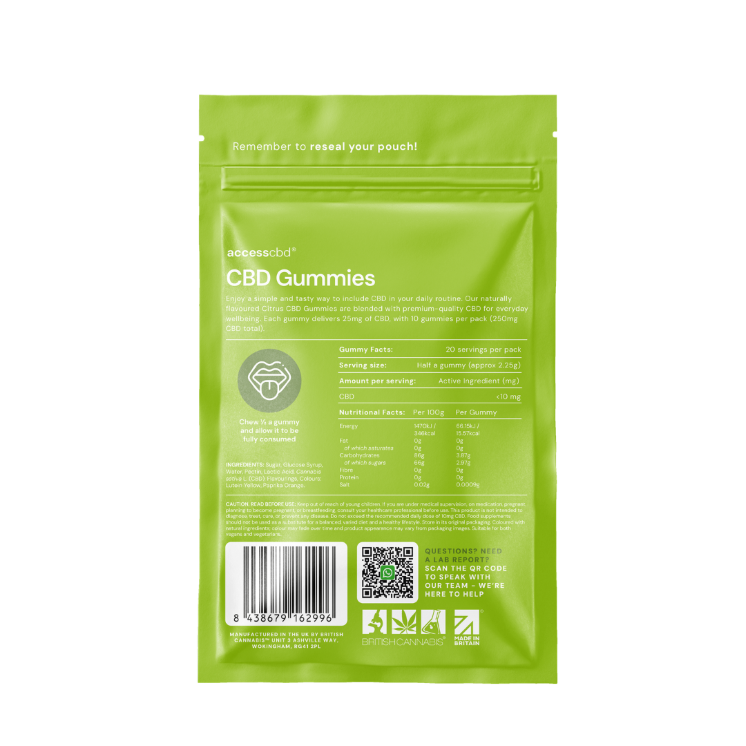 CBD Gummies UK Citrus 750mg (30x25mg) - Image 3
