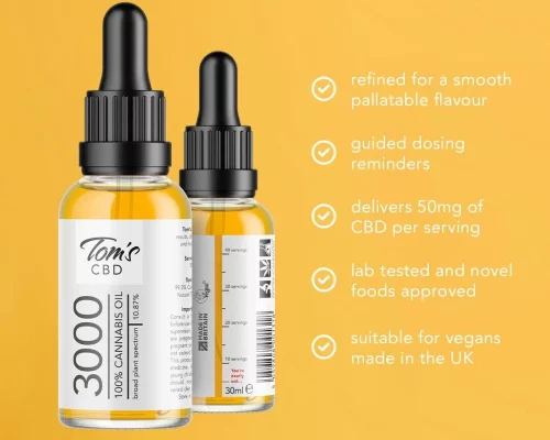 Tom’s Refined CBD Oil (30ml CBD Dropper) – 3000mg